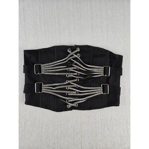 AKIRA Black‎ Rhinestone Corset Belt Waist Cincher Size M